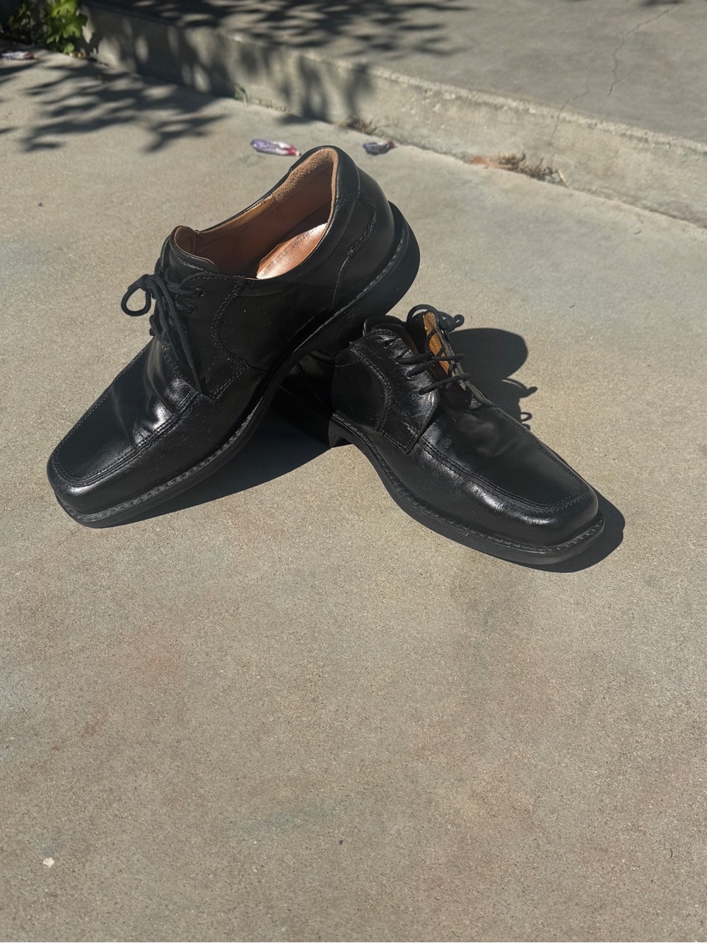 Ecco Black Leather Lace-Up Derby Shoes 10.5-11